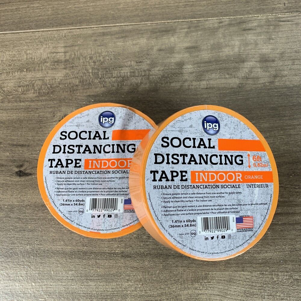 2 Pack IPG Indoor Tape 1.41" x 60 yd Orange Two Rolls
